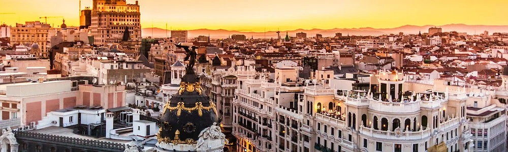 Orașul Madrid la apus
