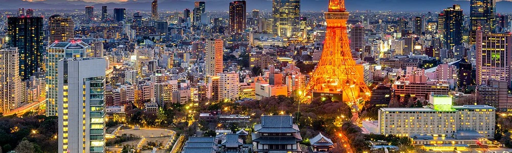 Orașul Tokyo pe timpul nopții