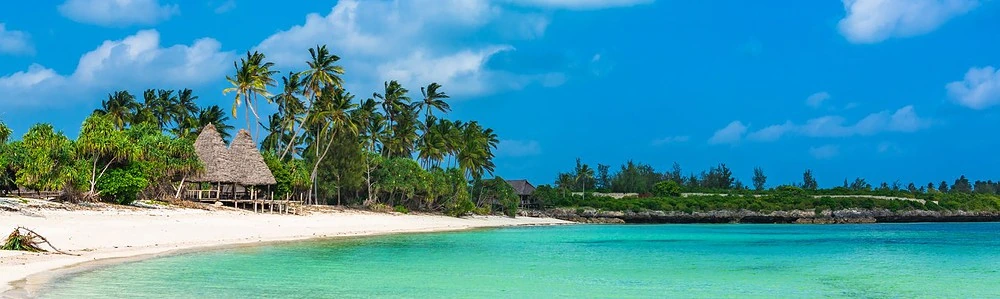 Peisaj panoramic al unei plaje din Zanzibar