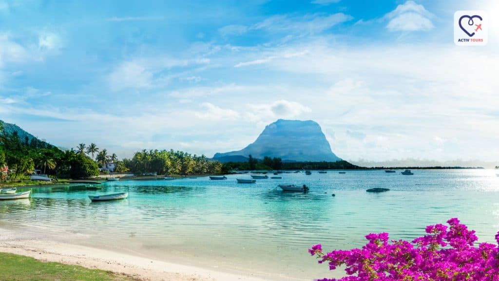 Peisaj panoramic al unei zone de coastă din Mauritius